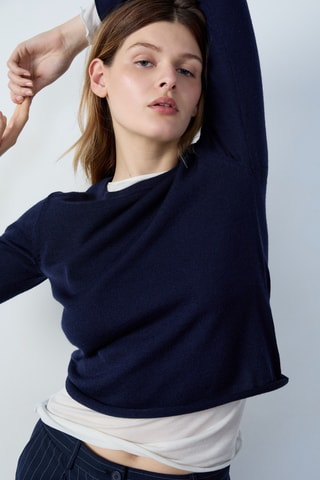 Pull en laine RDV Au Studio - Bleu marine