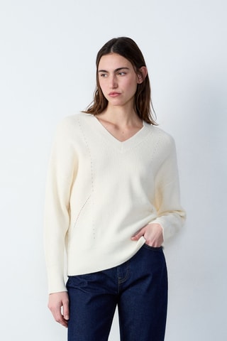 Pull Marche Aux Fleurs - Ecru