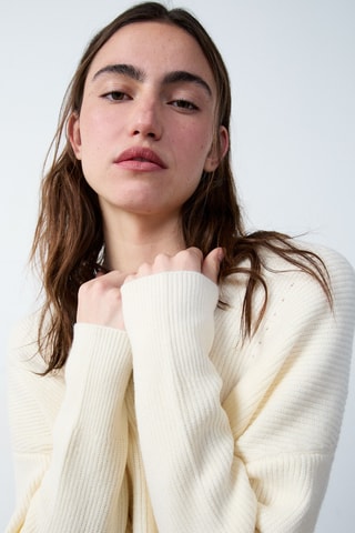 Pull Marche Aux Fleurs - Ecru