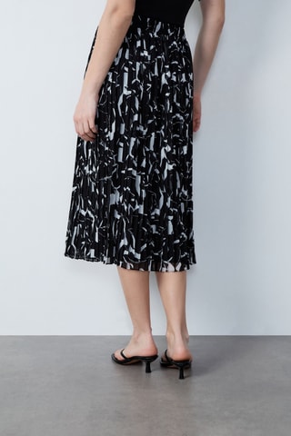 Jupe plissée taille haute Essentiel - Noir