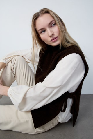 Pull sans manches Abstract poetry - Marron foncé