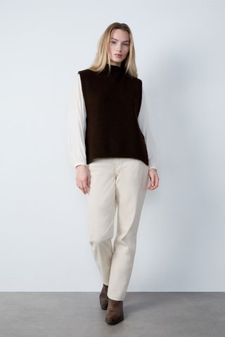 Pull sans manches Abstract poetry - Marron foncé