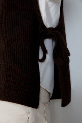 Pull sans manches Abstract poetry - Marron foncé