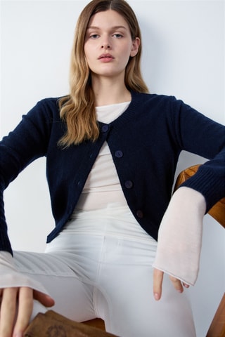 Gilet en laine Essentiel - Bleu marine