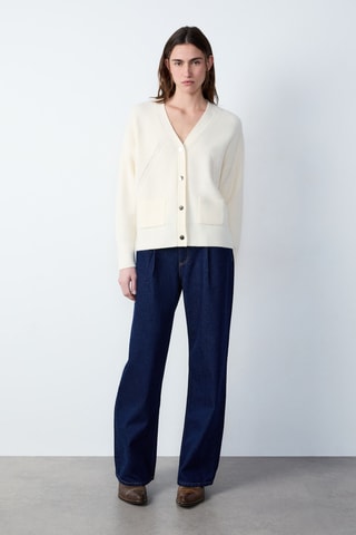 Gilet Marche aux fleurs - Ecru