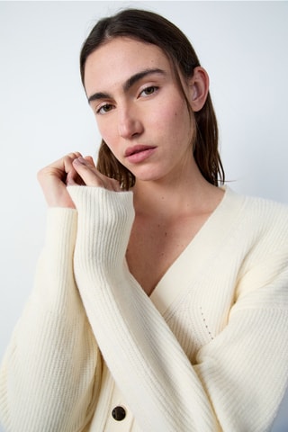 Gilet Marche aux fleurs - Ecru