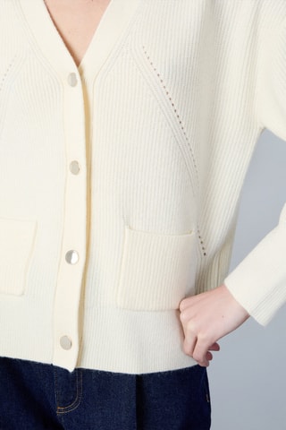 Gilet Marche aux fleurs - Ecru