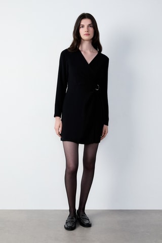 Robe portefeuille Abstract Poetry - Noir