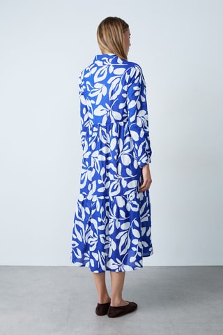 Robe chemise Essentiel - Bleu roi et blanc