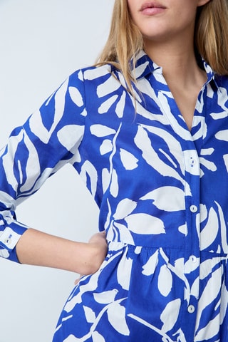 Robe chemise Essentiel - Bleu roi et blanc