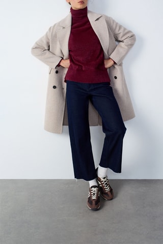 Manteau en laine Abstract poetry - Beige clair