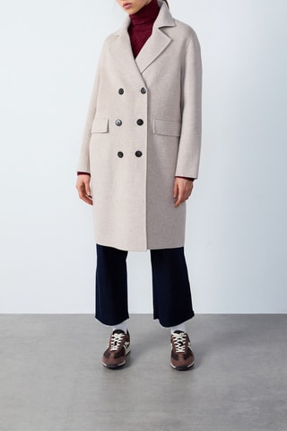 Manteau en laine Abstract poetry - Beige clair