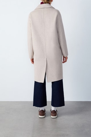 Manteau en laine Abstract poetry - Beige clair