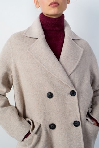 Manteau en laine Abstract poetry - Beige clair