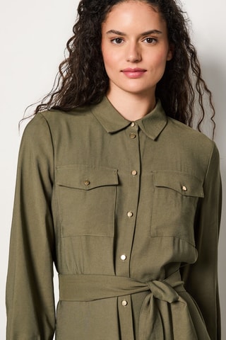 Robe chemise Marche aux fleurs - Kaki