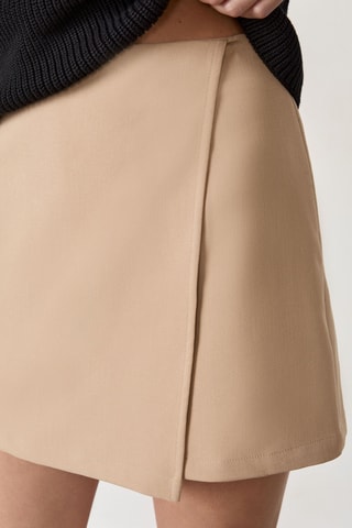 Jupe-short taille haute Essentiel - Beige