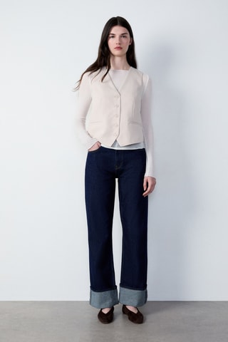 Gilet sans manches Essentiel - Beige