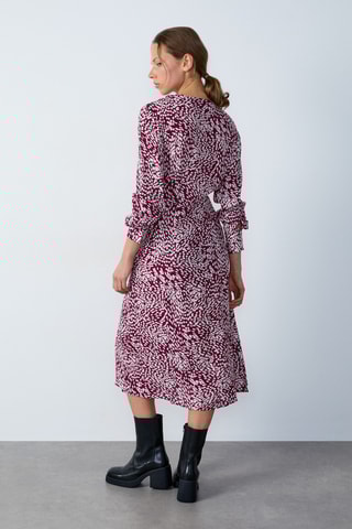 Robe longue Abstract Poetry - Bordeaux et blanc