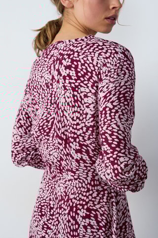 Robe longue Abstract Poetry - Bordeaux et blanc