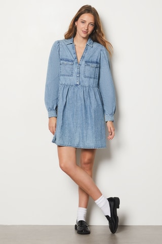 Robe patineuse en jean Boulevard Beaumarchais - Bleu