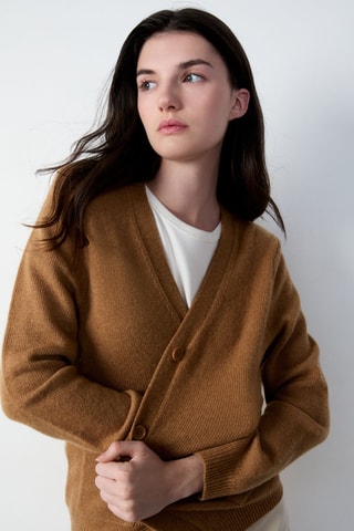 Gilet en laine Essentiel - Camel