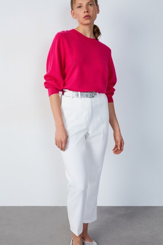 Pantalon 7/8 taille haute Essentiel - Blanc