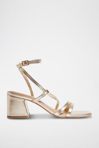Sandales à talons en cuir In Full Bloom - Doré