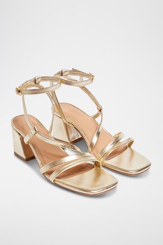 Sandales à talons en cuir In Full Bloom - Doré