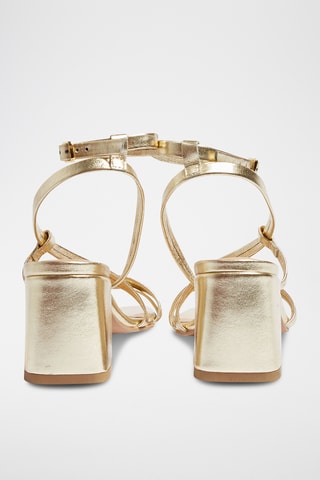 Sandales à talons en cuir In Full Bloom - Doré