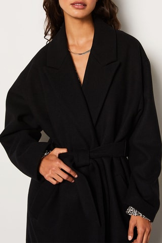 Manteau en laine Abstract Poetry - Noir