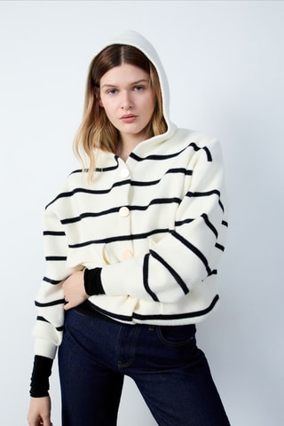 Gilet à capuche RDV au studio - Blanc