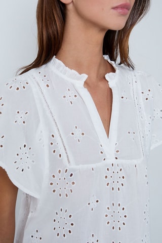 Top en broderie anglaise Essentiel - Blanc