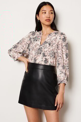 Jupe patineuse taille haute Essentiel - Noir