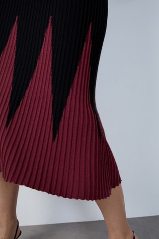 Robe fourreau Abstract poetry - Noir et bordeaux