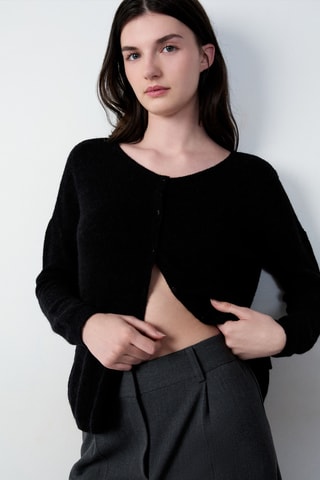 Gilet en laine et alpaga Essentiel - Noir