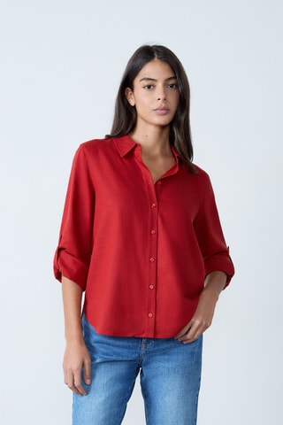Camisa em linho Essentiel - Vermelho