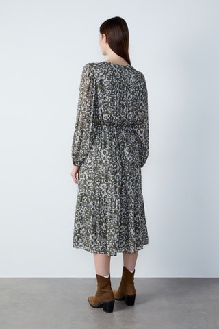 Robe midi Marche Aux Fleurs - Kaki