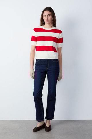 Pull Boulevard Beaumarchais - Blanc et rouge