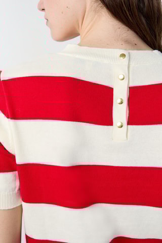 Pull Boulevard Beaumarchais - Blanc et rouge