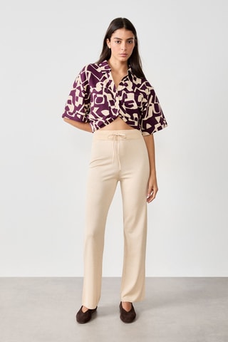 Pantalon taille haute Vintage St Tropez - Beige