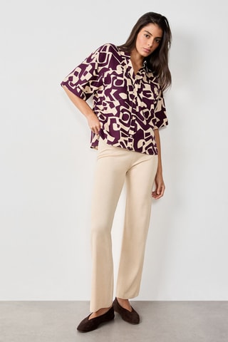 Pantalon taille haute Vintage St Tropez - Beige