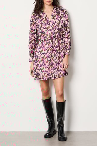 Robe patineuse Marche Aux Fleurs - Rose et kaki