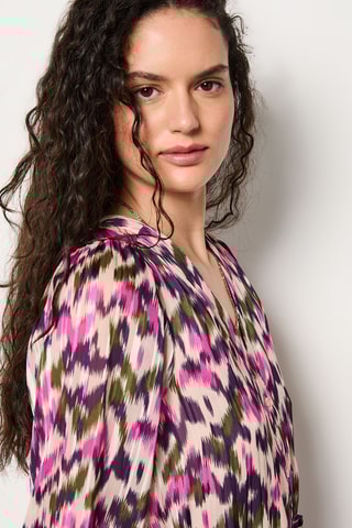 Robe patineuse Marche Aux Fleurs - Rose et kaki