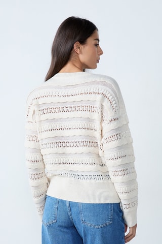 Pull en laine Cowboy - Blanc