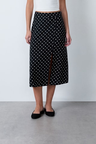 Jupe midi taille haute Essentiel - Noir