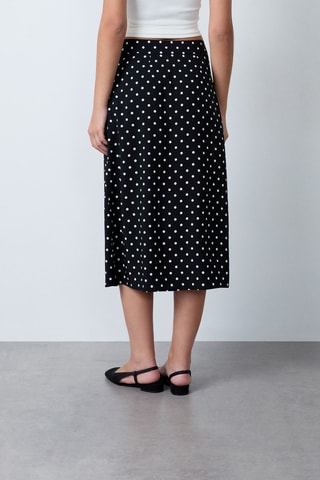 Jupe midi taille haute Essentiel - Noir