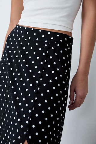 Jupe midi taille haute Essentiel - Noir