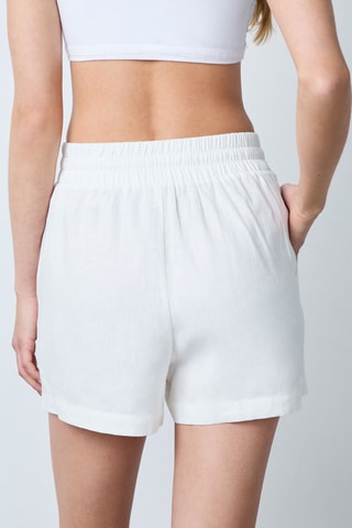 Short en lin Essentiel - Blanc