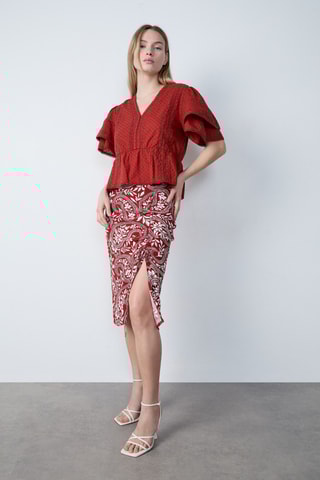 Jupe midi Afternoon Light - Bordeaux