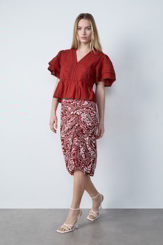 Jupe midi Afternoon Light - Bordeaux